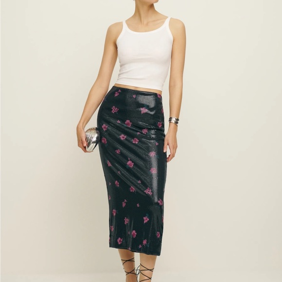 Reformation Maria Knit Sequin Skirt Size Medium NWT - Picture 5 of 7